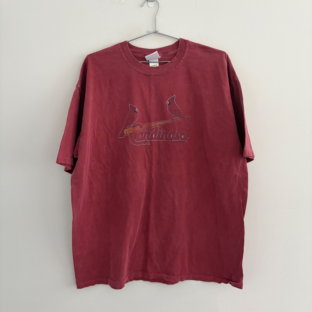 Majestic St Louis Cardinals MLB Graphic T-Shirt Red Mens XL